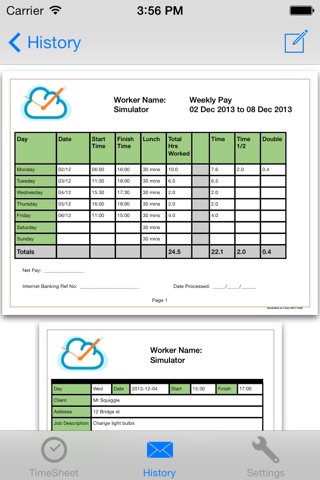 TimeSheet One screenshot 4