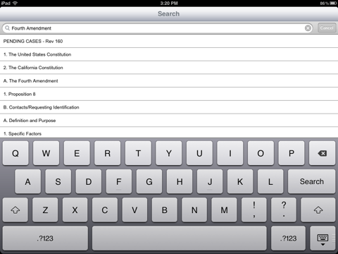 Screenshot #6 pour California Peace Officers Legal Sourcebook and Codes
