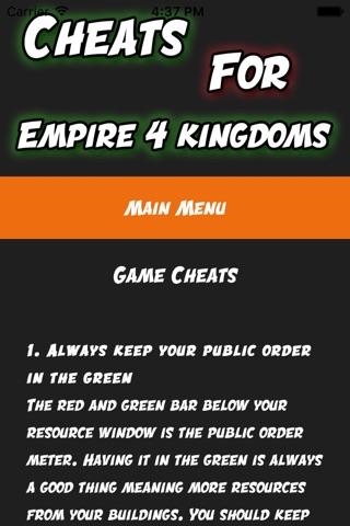 Cheats Guide For Empire Four Kingdoms screenshot 2