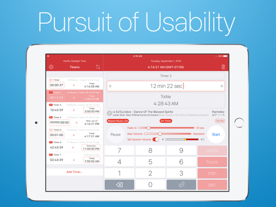 Musica Timer - Earphone Timer with Flexible Commands, Smart Input with a Numeric Keypad