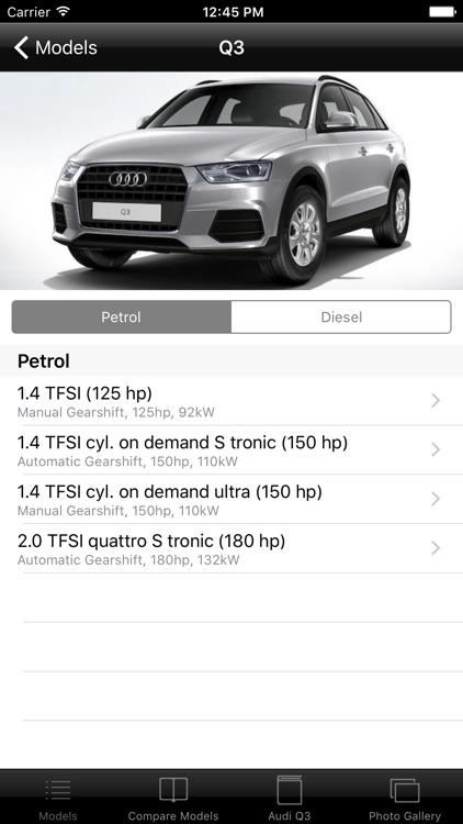 Specs for Audi Q3 2015 edition