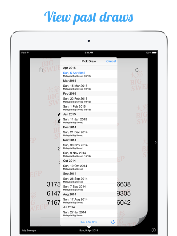 Malaysia Big Sweep Results iPad screenshot 4 - Lifestyle app