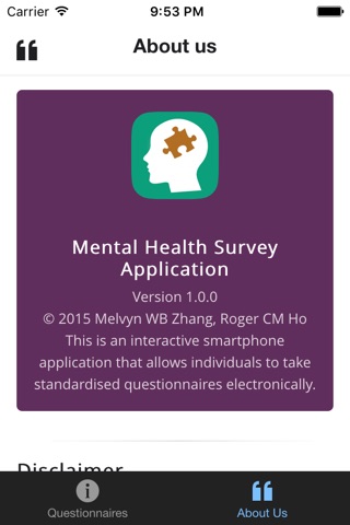Mental Health Survey Application screenshot 2