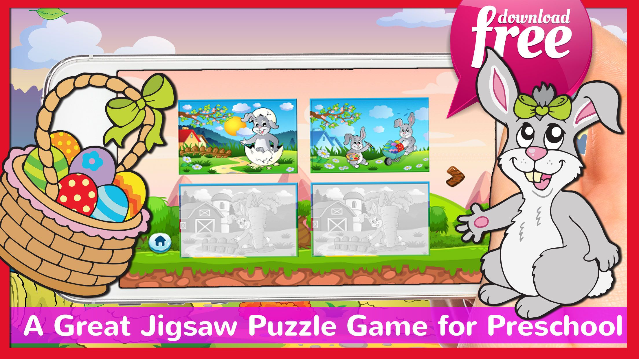 Happy Easter Jigsaw Puzzles HD Games Free For Kids screenshot 3