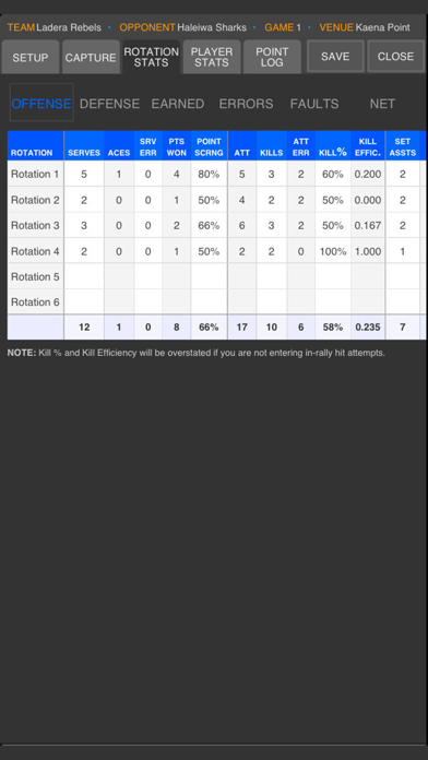 SoloStats 123 Volleyball Stats iPhone screenshot 5 - Sports app