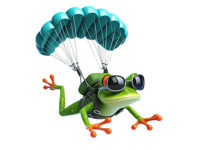 Skydiving Frog Stickers