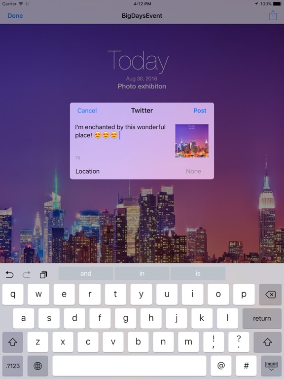 Big Days - Events Countdown iPad screenshot 5 - Productivity app