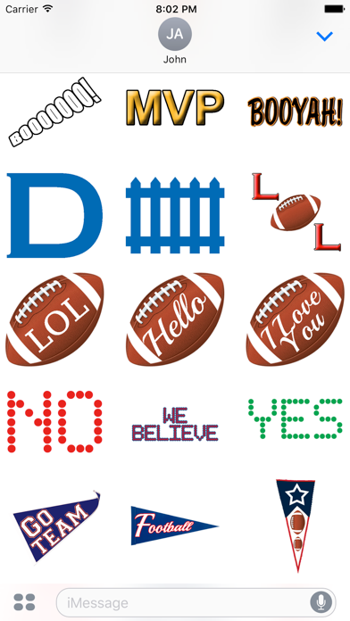 New England Football iPhone screenshot 5 - Stickers app