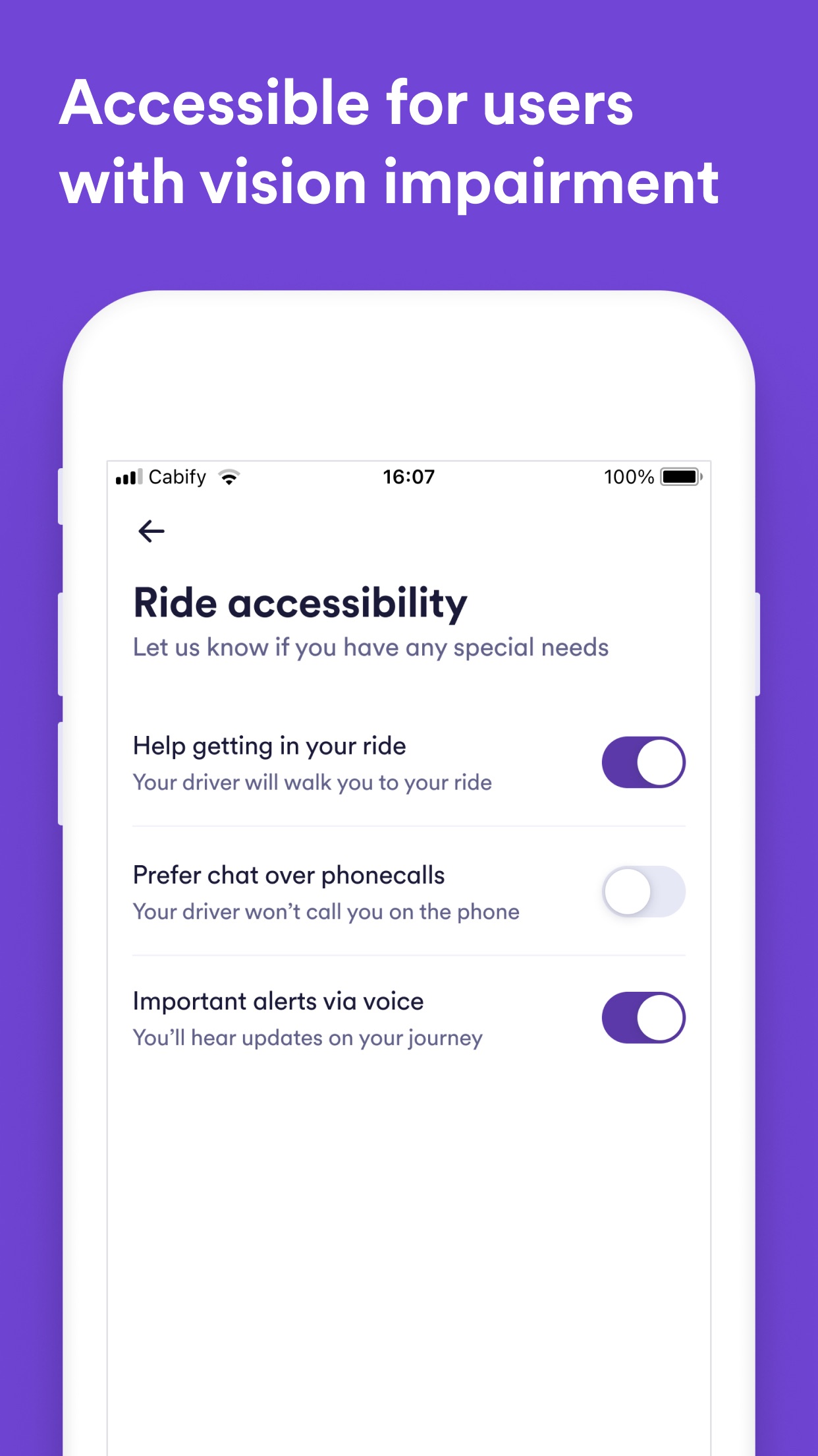 Screenshot do app Easy, um app da Cabify