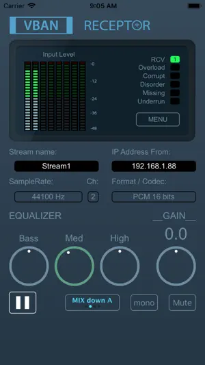 VBAN Receptor screenshot 3