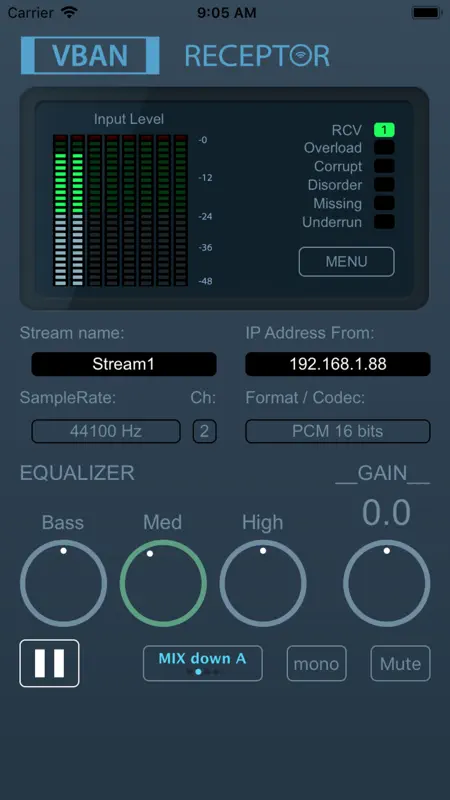 VBAN Receptor screenshot 3 of 3