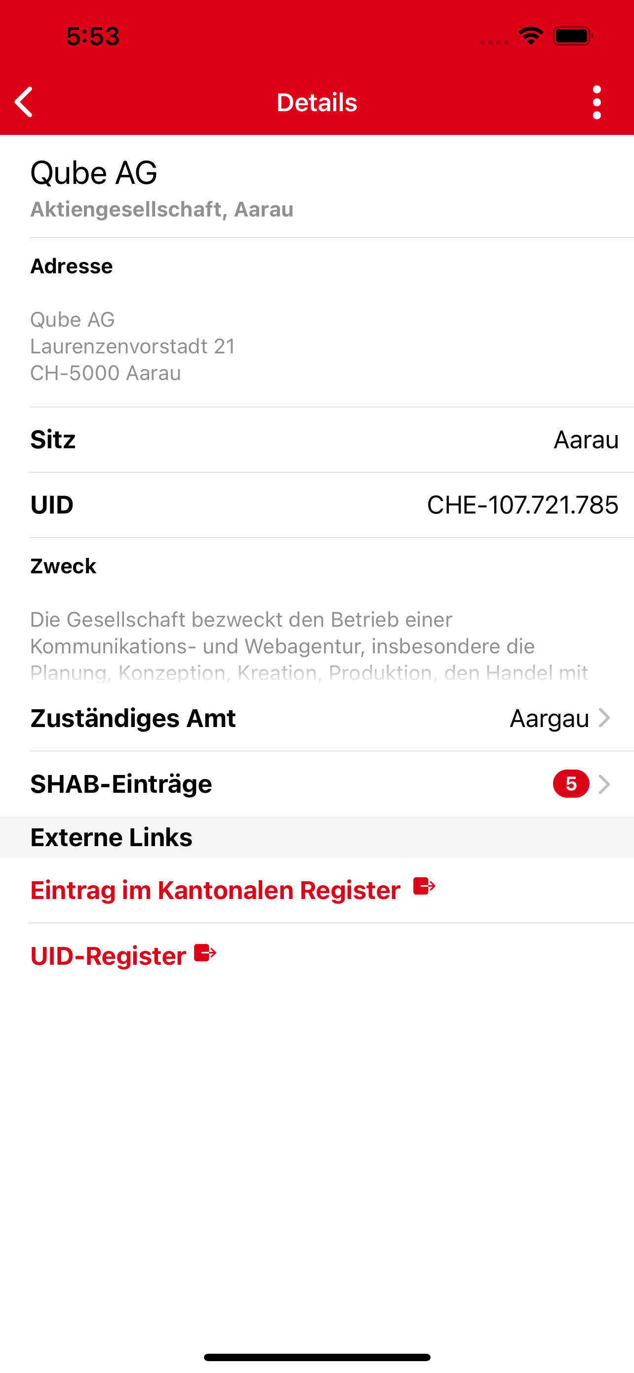 Zefix mobile