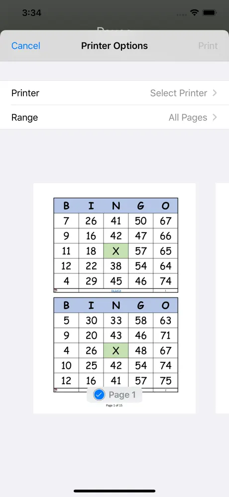 BINGO game