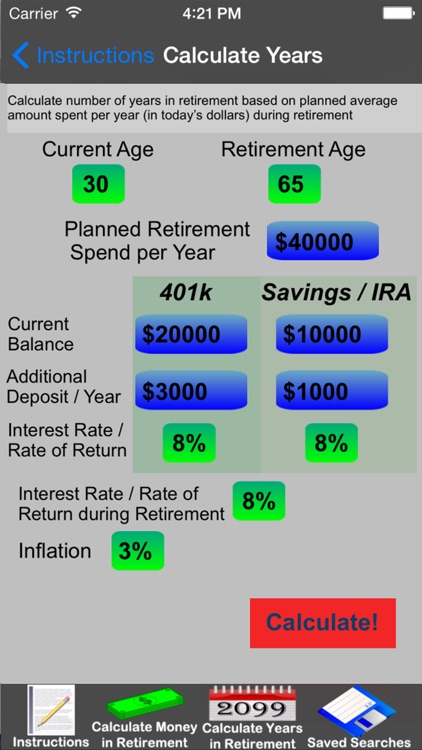 Easy Retirement Calculator