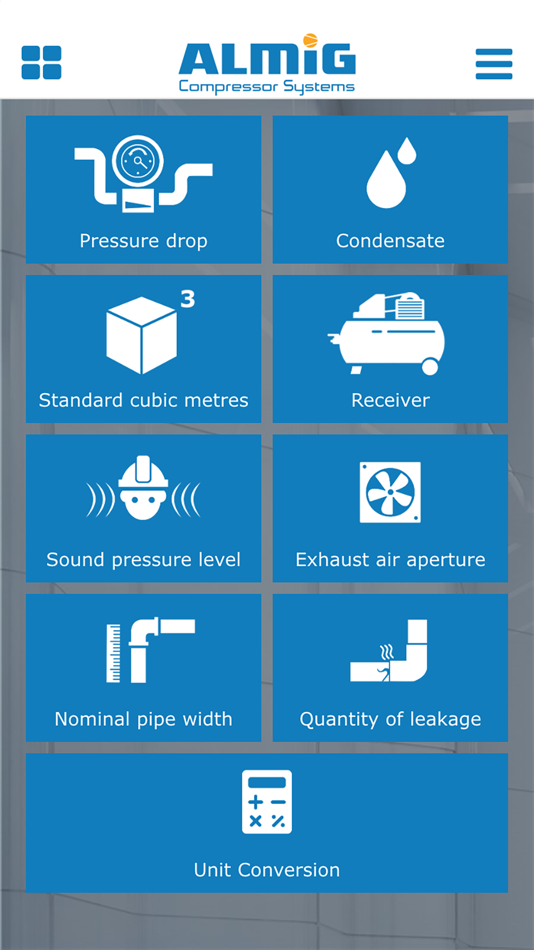 #1. Compressed Air Calc by ALMiG (iOS) Podle: ALMiG Kompressoren GmbH