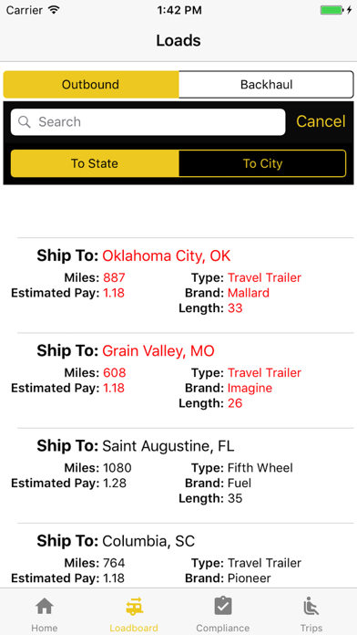 Indiana Transport Driver App Screenshot
