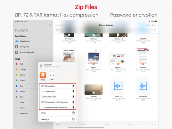 Screenshot #6 pour Unzip Pro : ZIP RAR Unarchiver