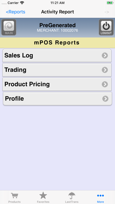 mPOS iPhone screenshot