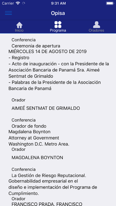 Eventos Opisa Screenshot