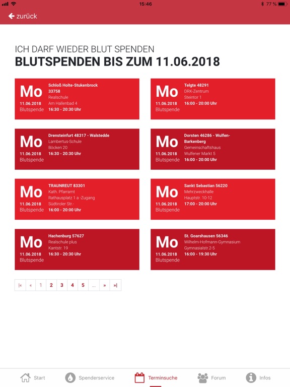 Blutspende iPad screenshot 8