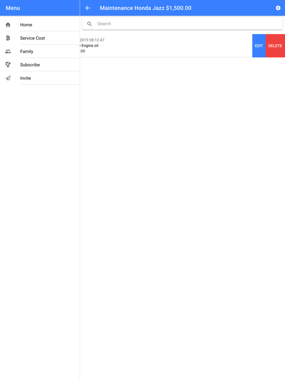 Service Cost iPad screenshot