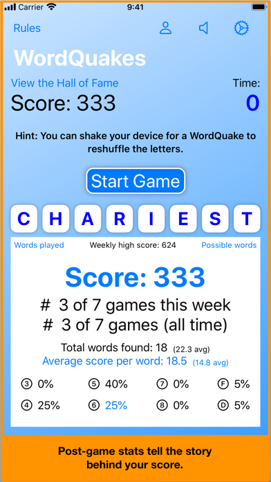 WordQuakes Screenshot