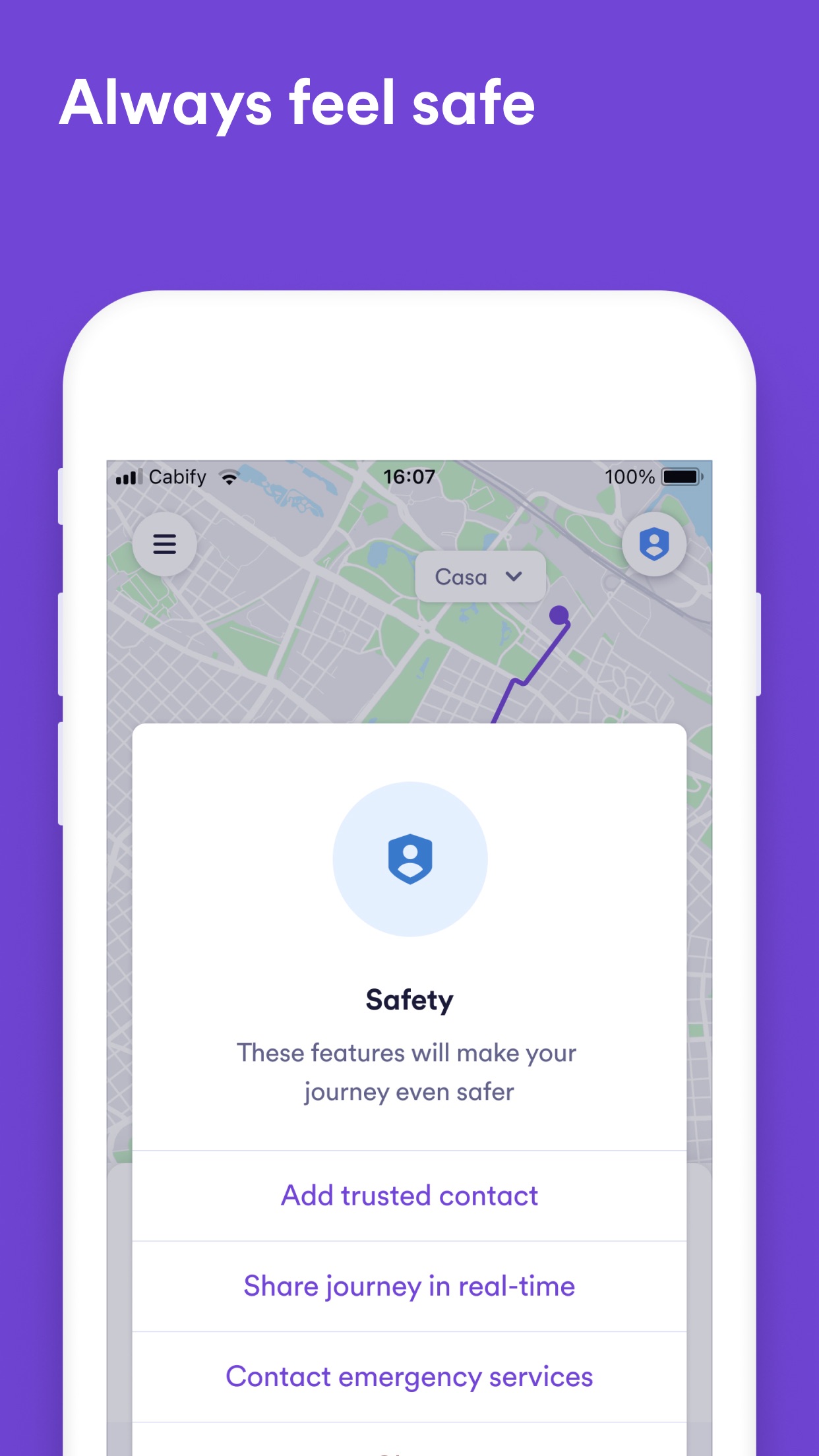 Screenshot do app Easy, um app da Cabify