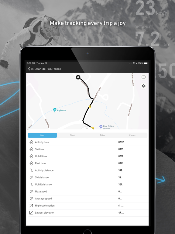 SkiPal - Accurate Ski Tracker iPad screenshot 4 - Sports app