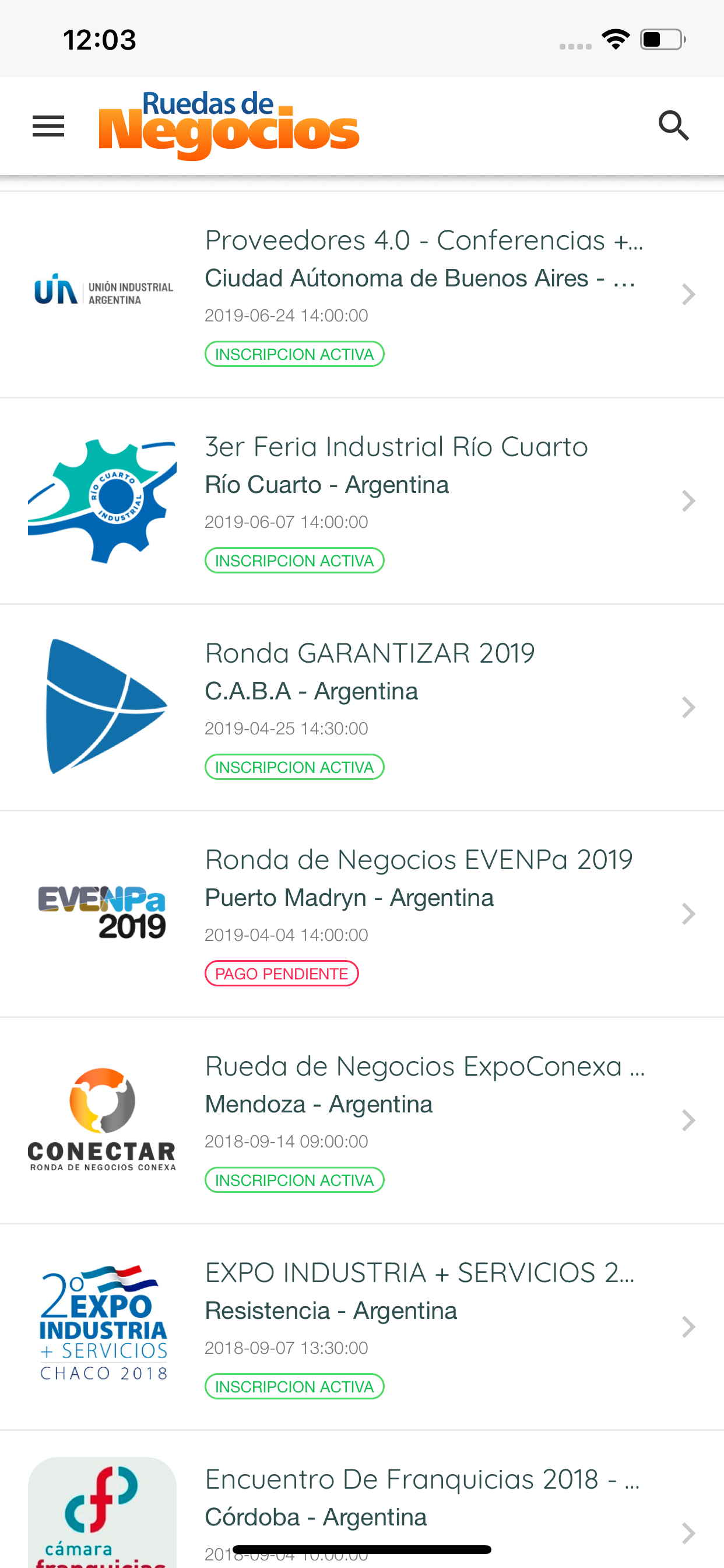 Ruedas De Negocios screenshot 2
