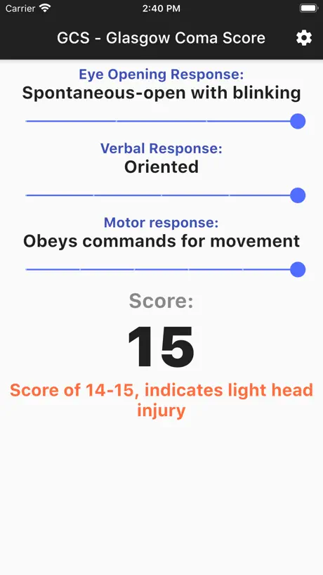 GCS Glasgow Coma Score