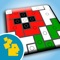 Find the symmetry, paint the blocks and discover a hidden pixel-art picture