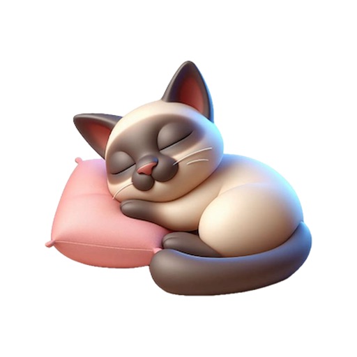 Sleeping Siamese Cat Stickers