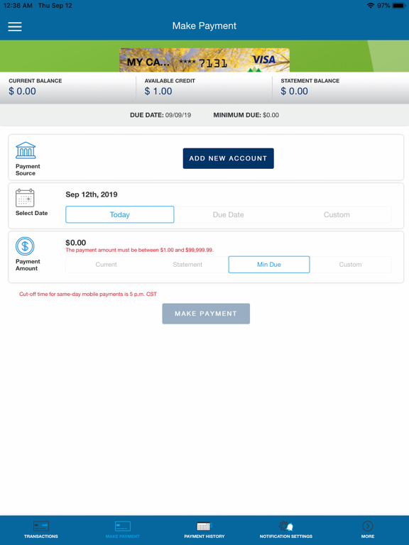 Greylock ManageMyCard iPad screenshot
