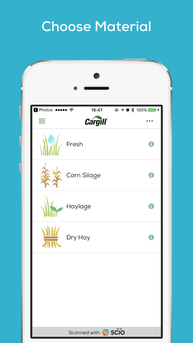 Cargill Reveal, utilizing SCiO Screenshot