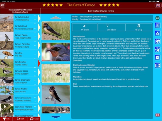 Birds of Europe iPad screenshot