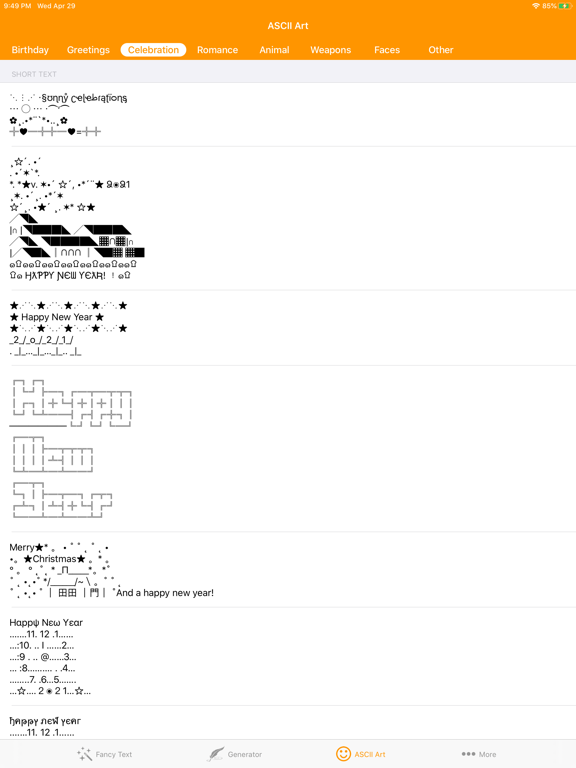 Fancy Text Symbols iPad screenshot 8 - Utilities app