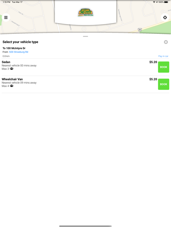 City Cabs Kitchener iPad screenshot 3 - Travel app