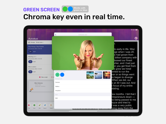 Teleprompter & video - Autokue iPad screenshot 3 - Productivity app
