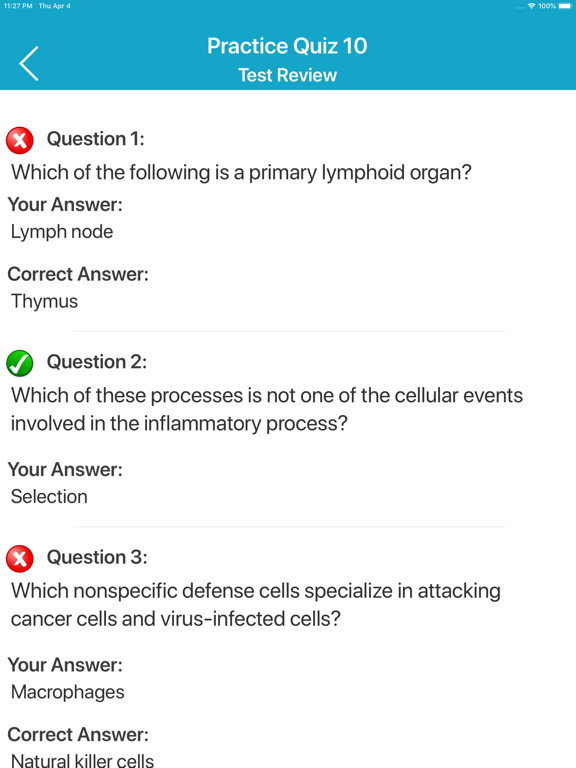 Human Immune System Quiz iPad screenshot