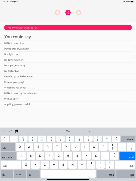 AAC Text to Speech TTS Dinata iPad screenshot 1 - Utilities app