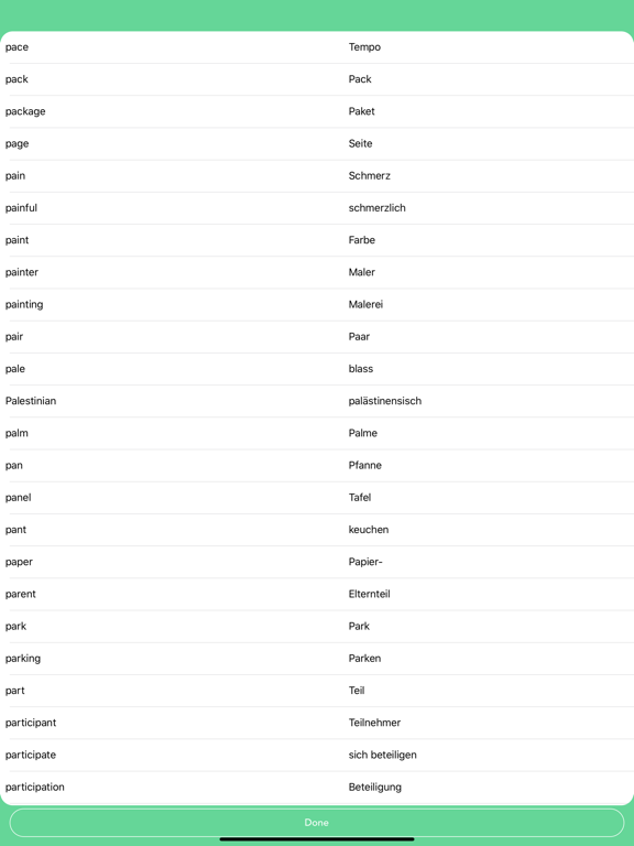 English - German 3000 iPad screenshot