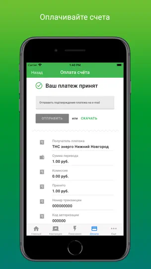 Скриншот ТНС Энерго на iPhone 3