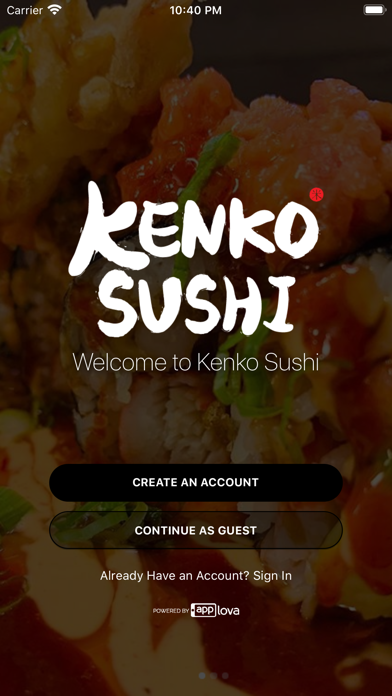 Kenko Sushi app screenshot