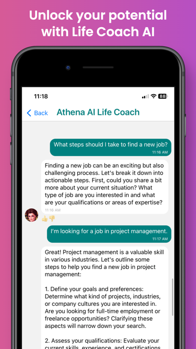 Athena AI Life Advisor Screenshot