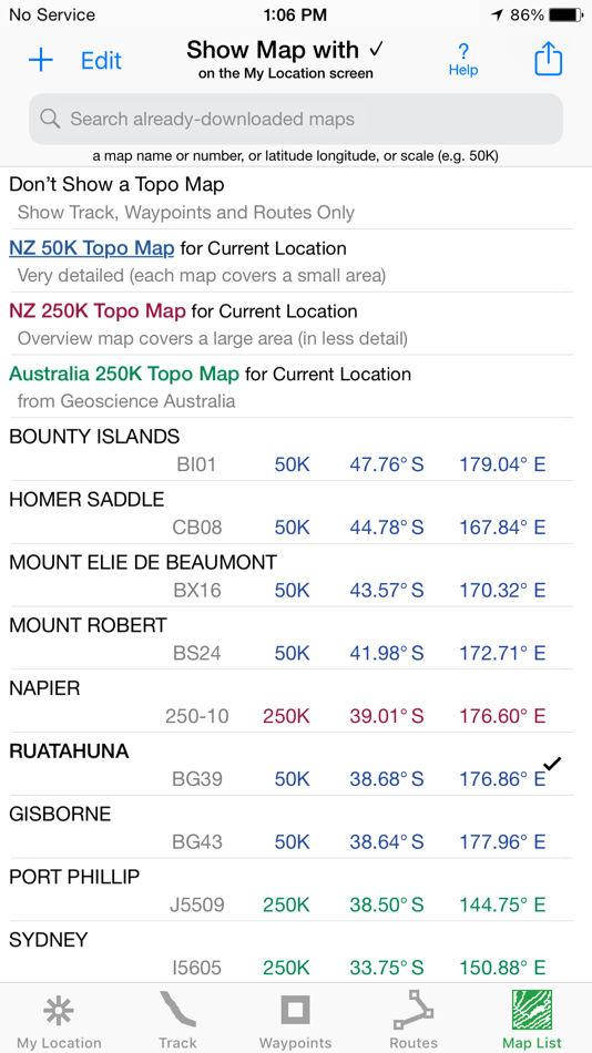 #8. iHikeGPS NZ : LINZ Topo Maps (iOS) 由: James Associates Inc.