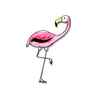 Pink Gentle Flamingo Stickers logo