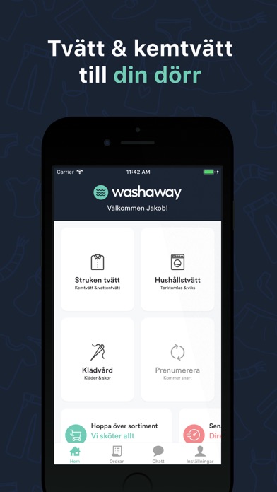 Washaway - tvätt & kemtvätt app screenshot