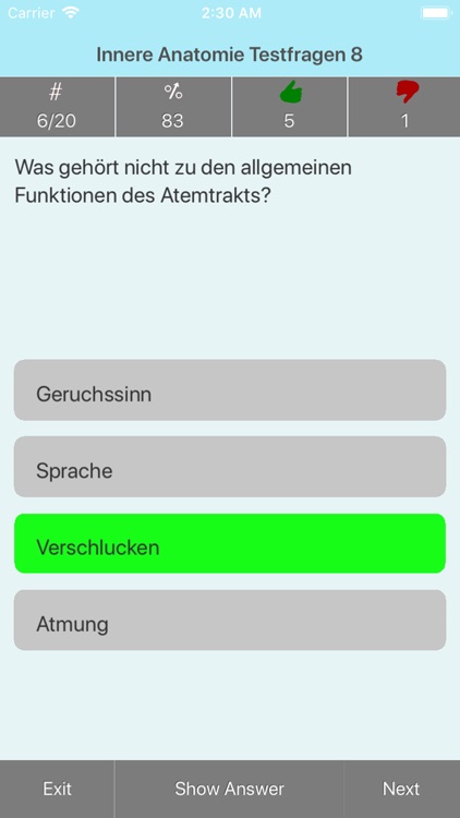 Innere Anatomie Testfragen