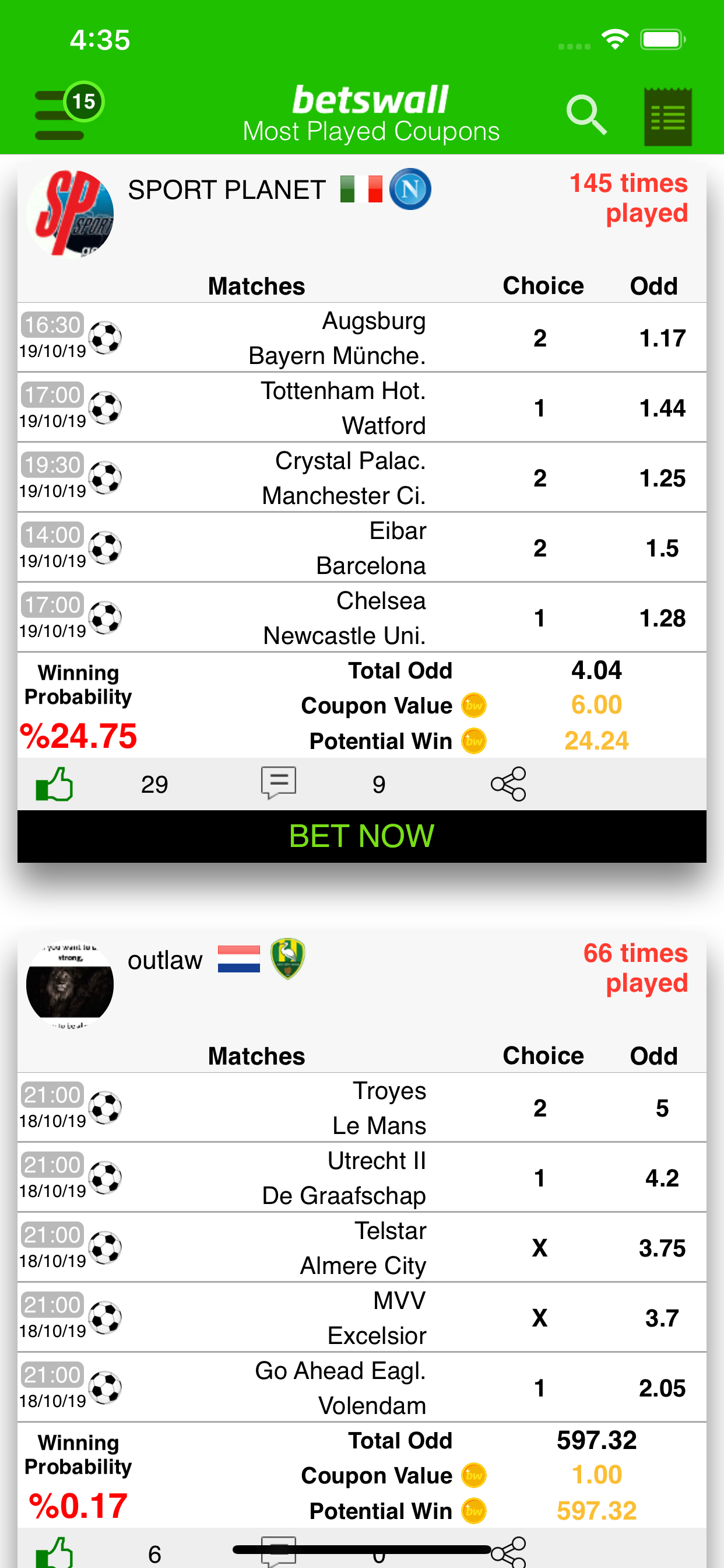 BetsWall: Sports Betting Tips screenshot 5