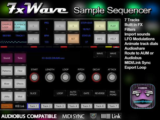 7XWAVE Sample Synth Loop Maker Screenshots